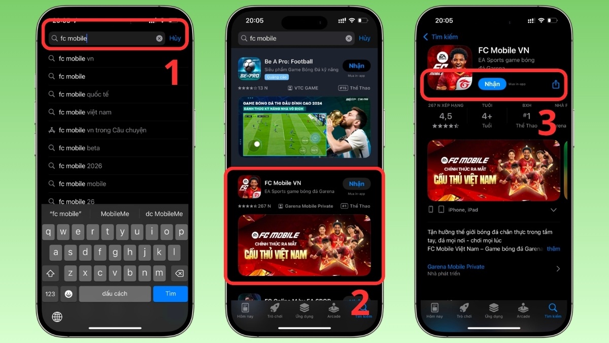 Cách tải fc mobile trên điện thoại iPhone