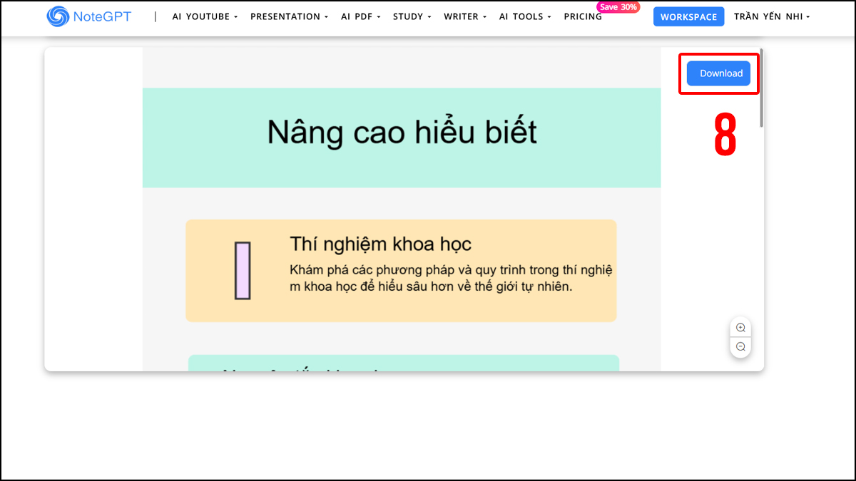 Cách tạo Infographic bằng AI notegpt bước 4