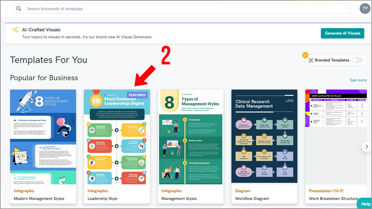 Cách tạo Infographic bằng AI bước 2