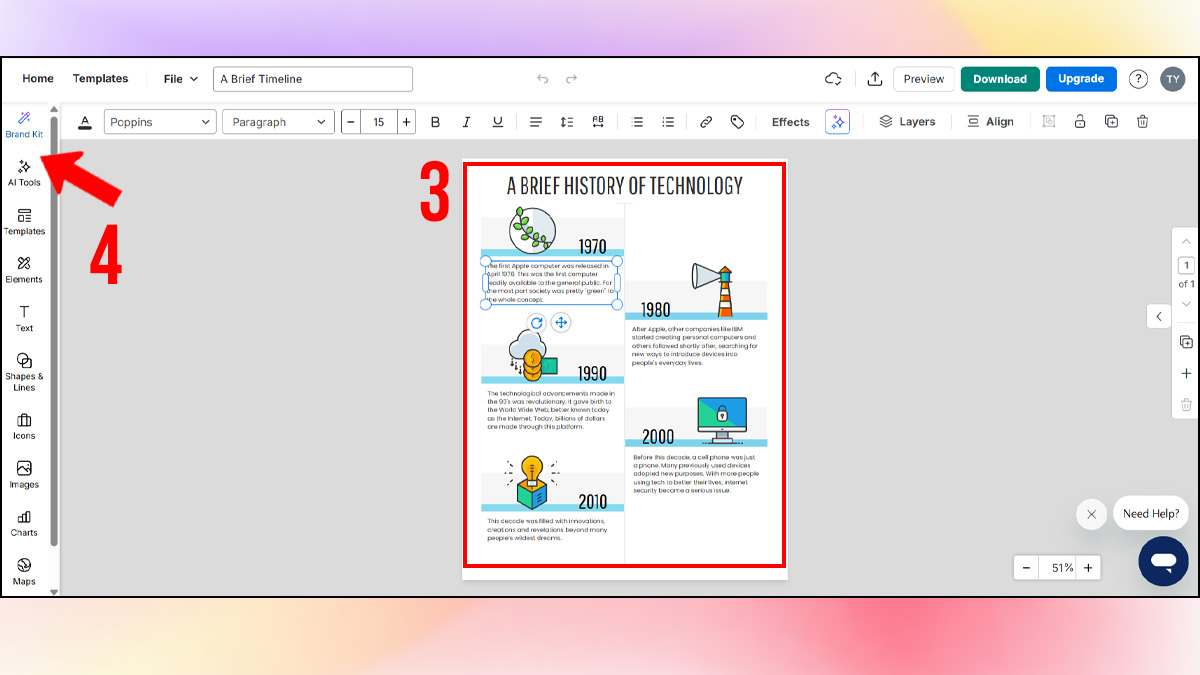 Cách tạo Infographic bằng AI bằng venngage bước 3