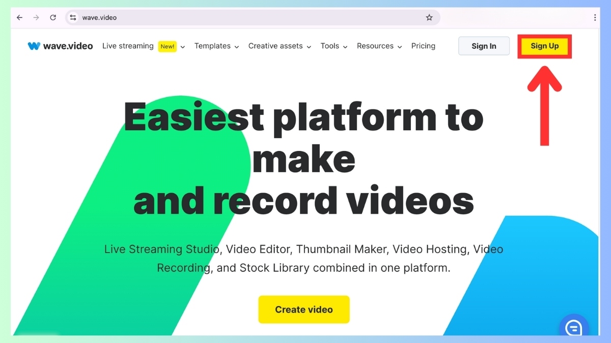 Cách đăng ký tài khoản Wave Video miễn phí bước 1