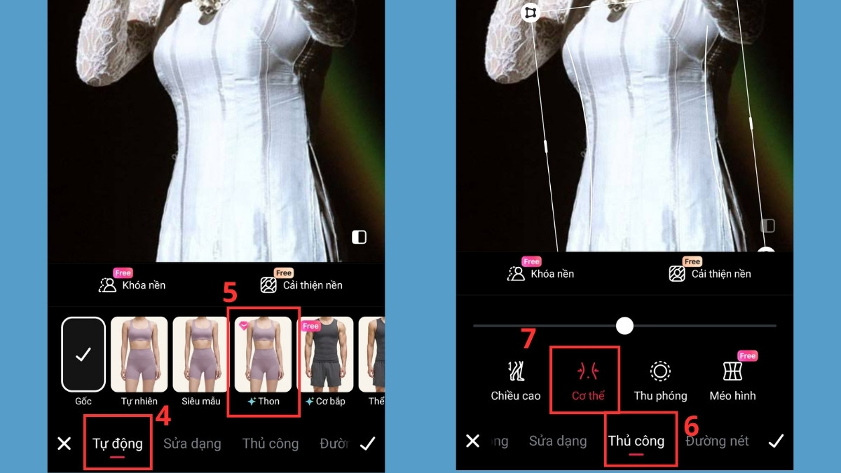 Cách chỉnh ảnh eo thon tự nhiên bằng Meitu