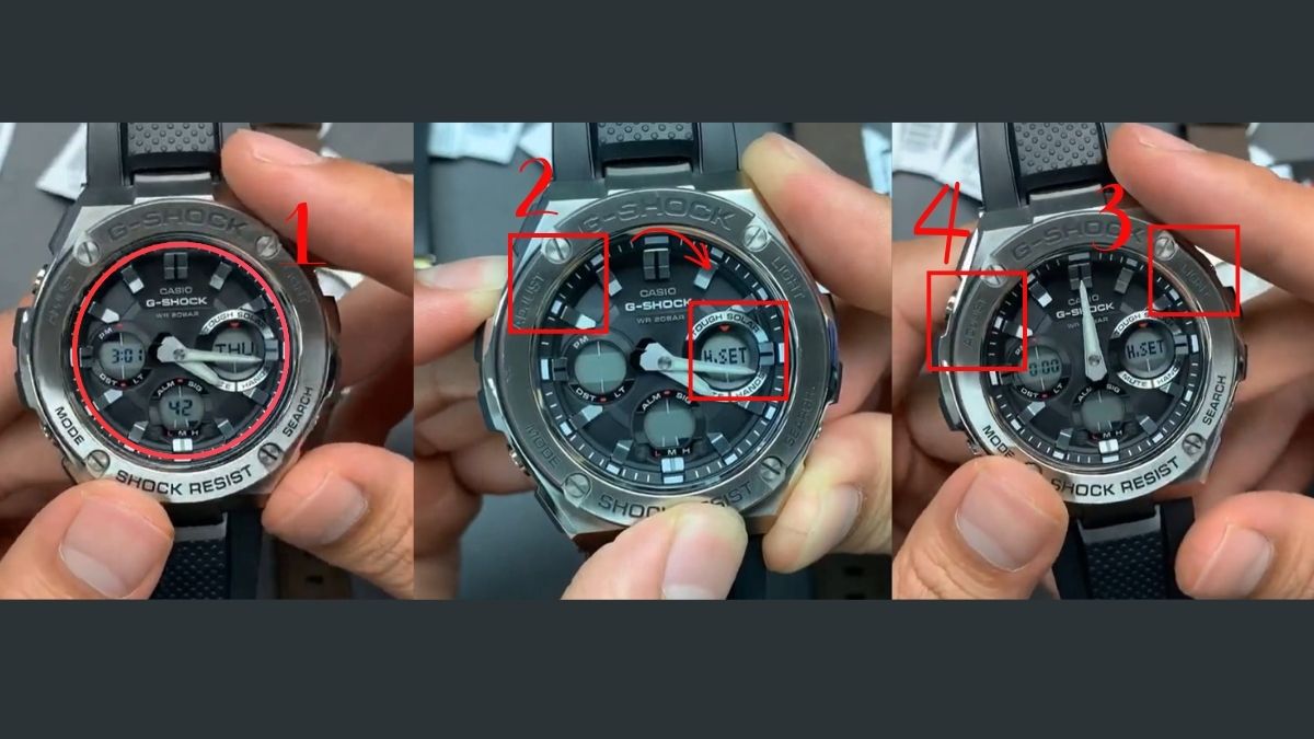 Cách chỉnh đồng hồ Casio kim và điện tử kết hợp