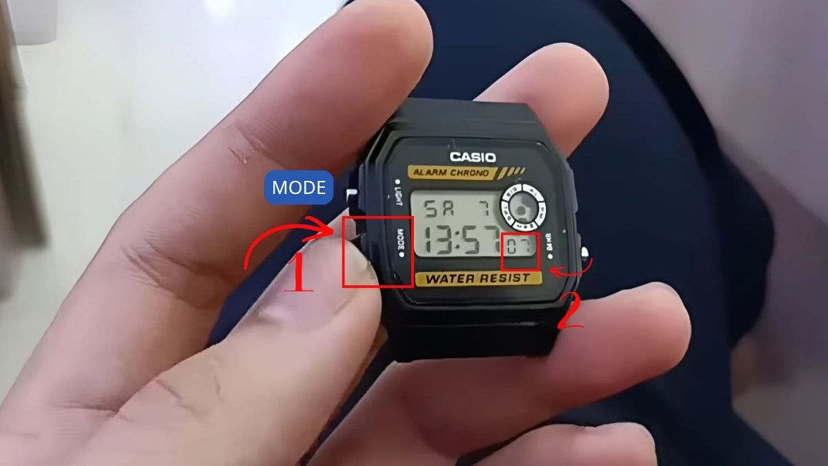 Cách chỉnh giờ đồng hồ Casio 3 nút