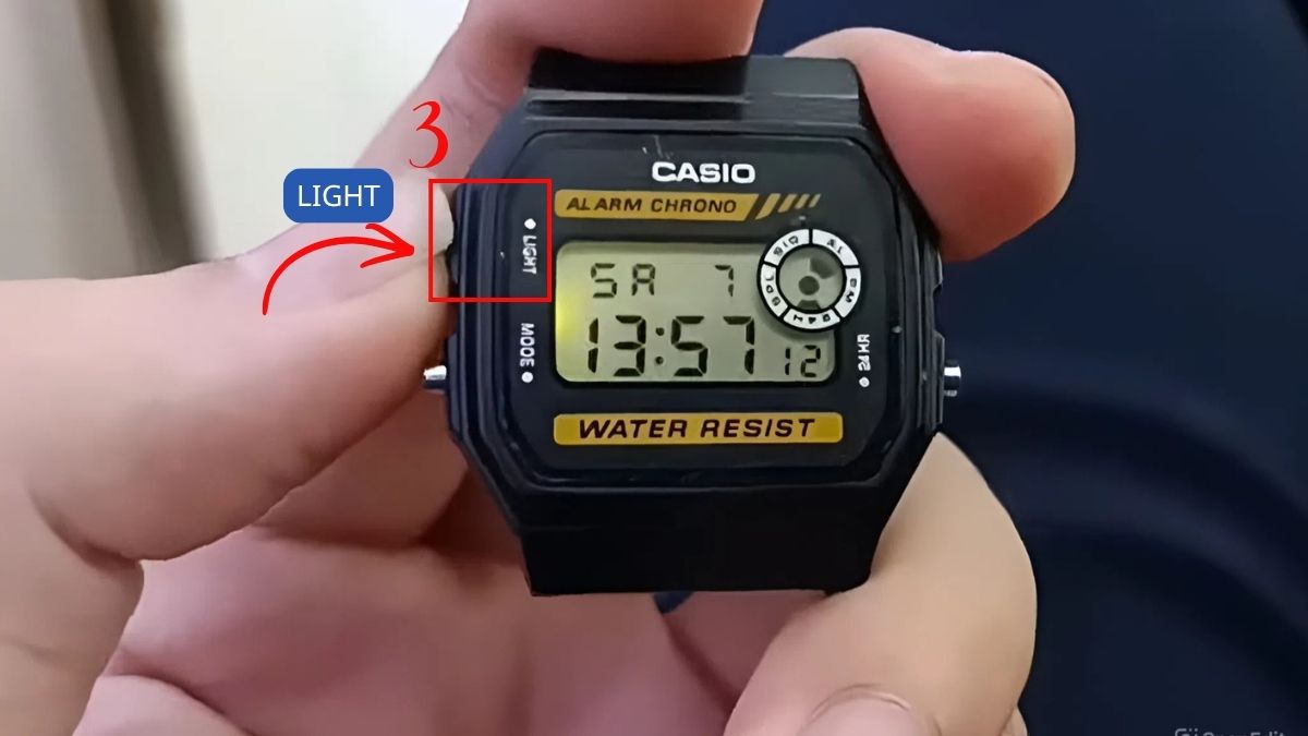 Cách chỉnh giờ đồng hồ Casio 3 nút