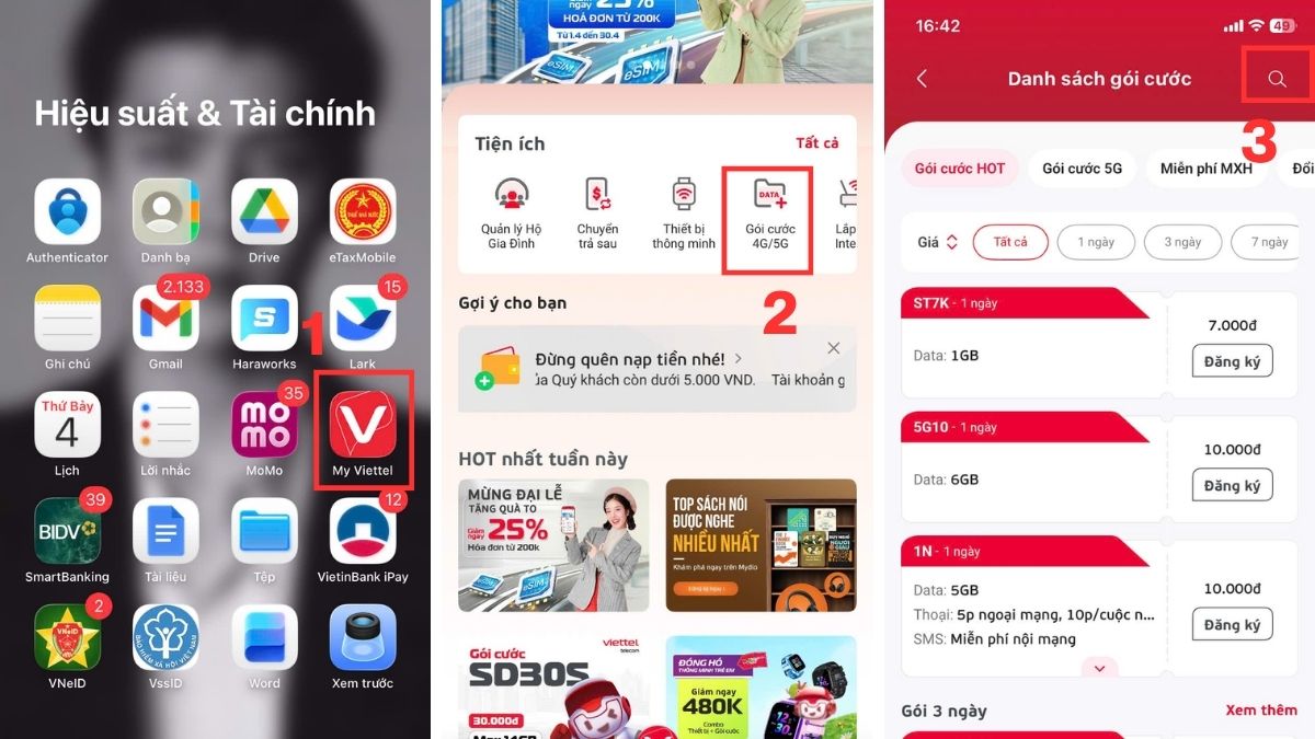 Cách mua thêm dung lượng 4G Viettel khi hết gói 5k