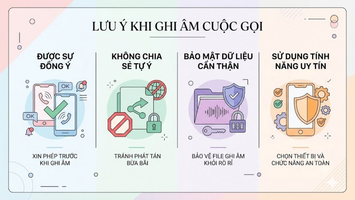 Lưu ý quan trọng về bảo mật và pháp lý khi ghi âm