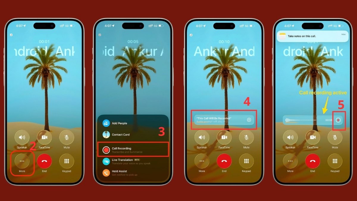 Ghi âm trực tiếp bằng tính năng mặc định trên iOS 18