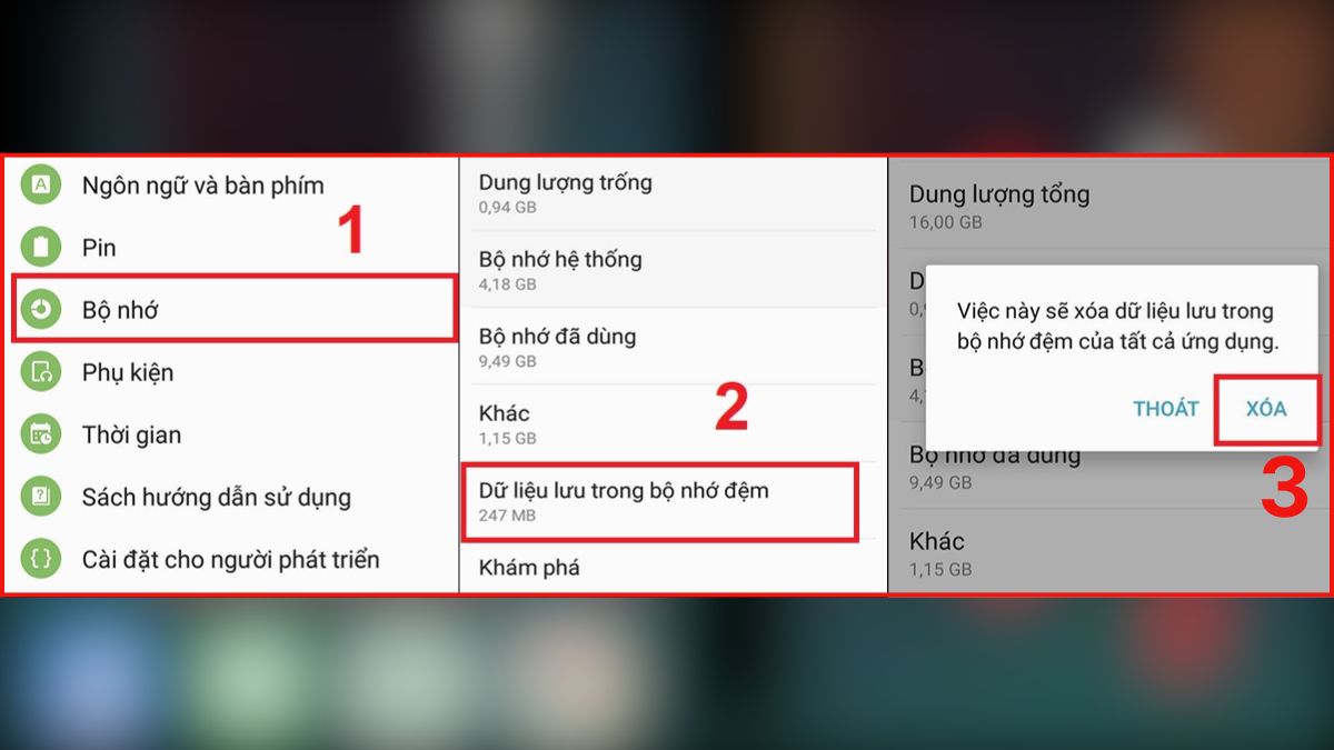 Xóa bộ nhớ đệm (cache)