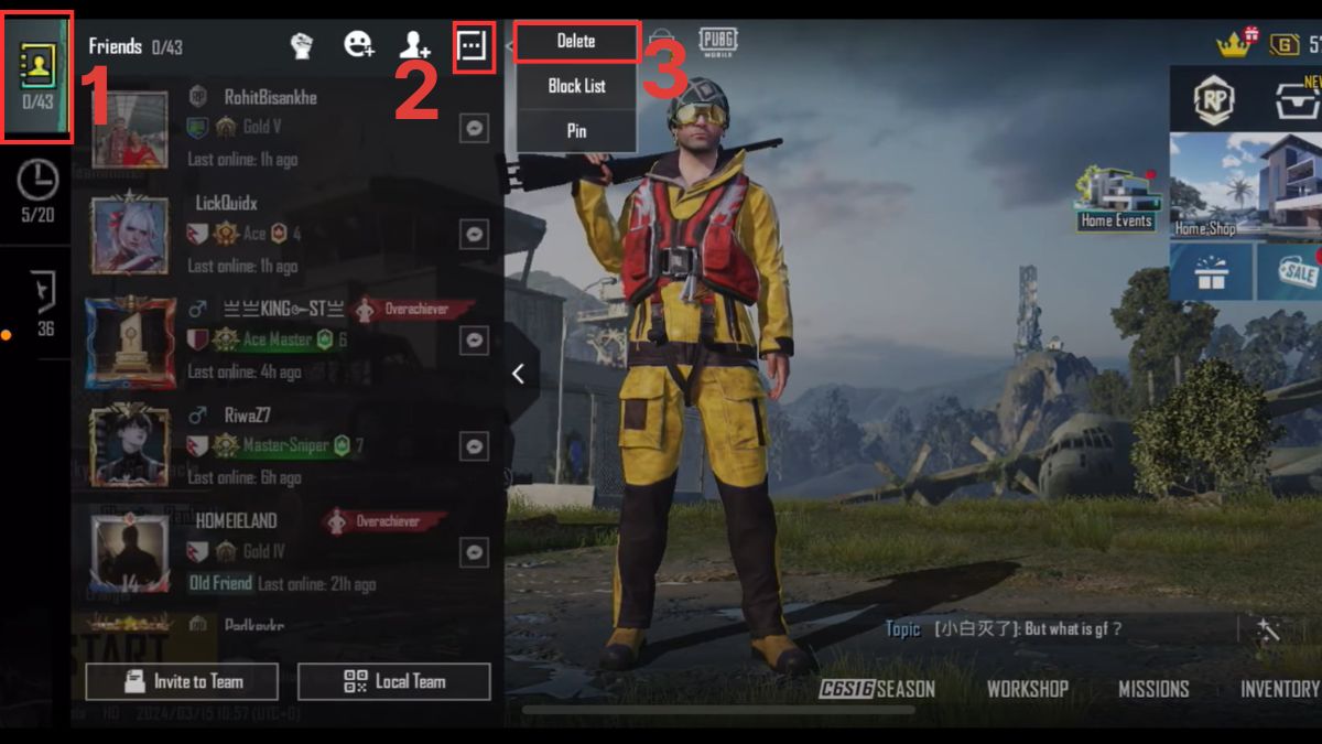 Hướng dẫn xóa bạn bè PUBG Mobile nhanh chóng