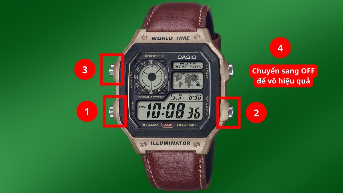 Cách tắt báo thức đồng hồ Casio điện tử