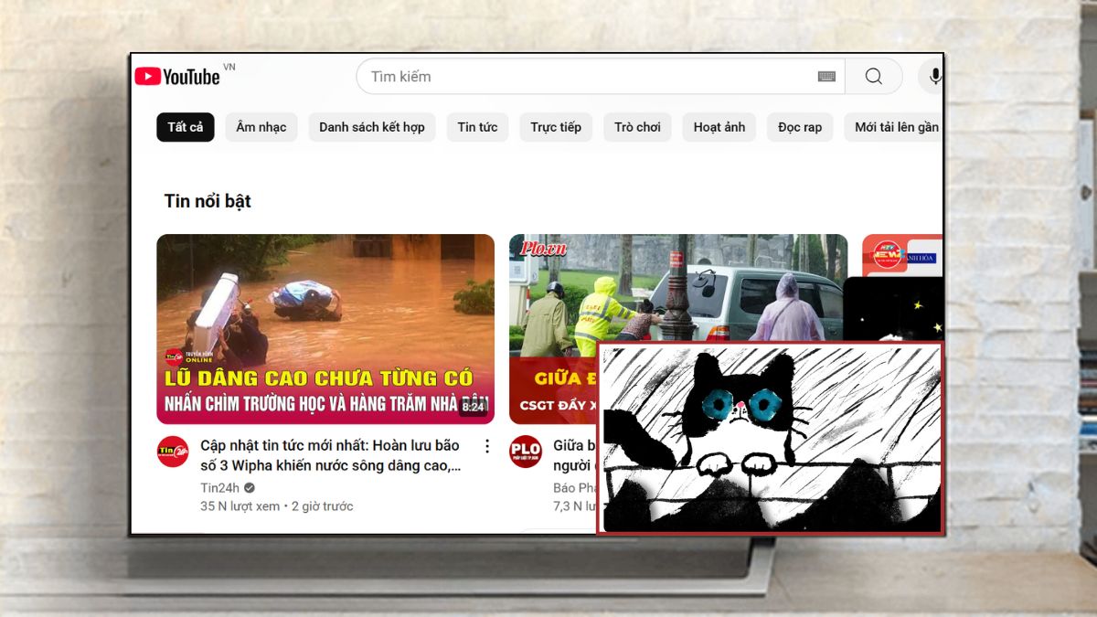 Cách thu nhỏ màn hình Youtube trên Tivi - bước 3