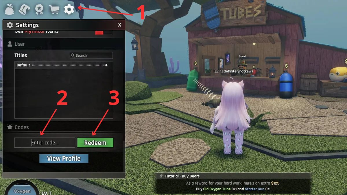 Cách nhập code Abyss Roblox