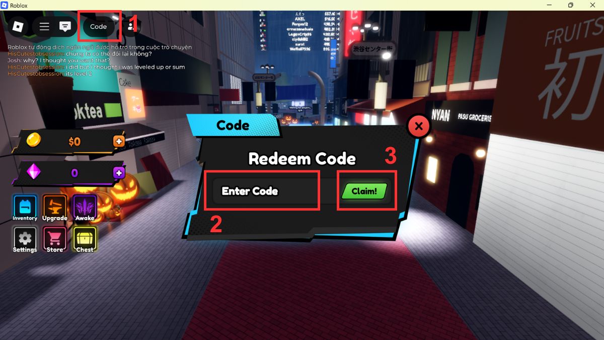 Hướng dẫn cách nhập code Blade X Zombies