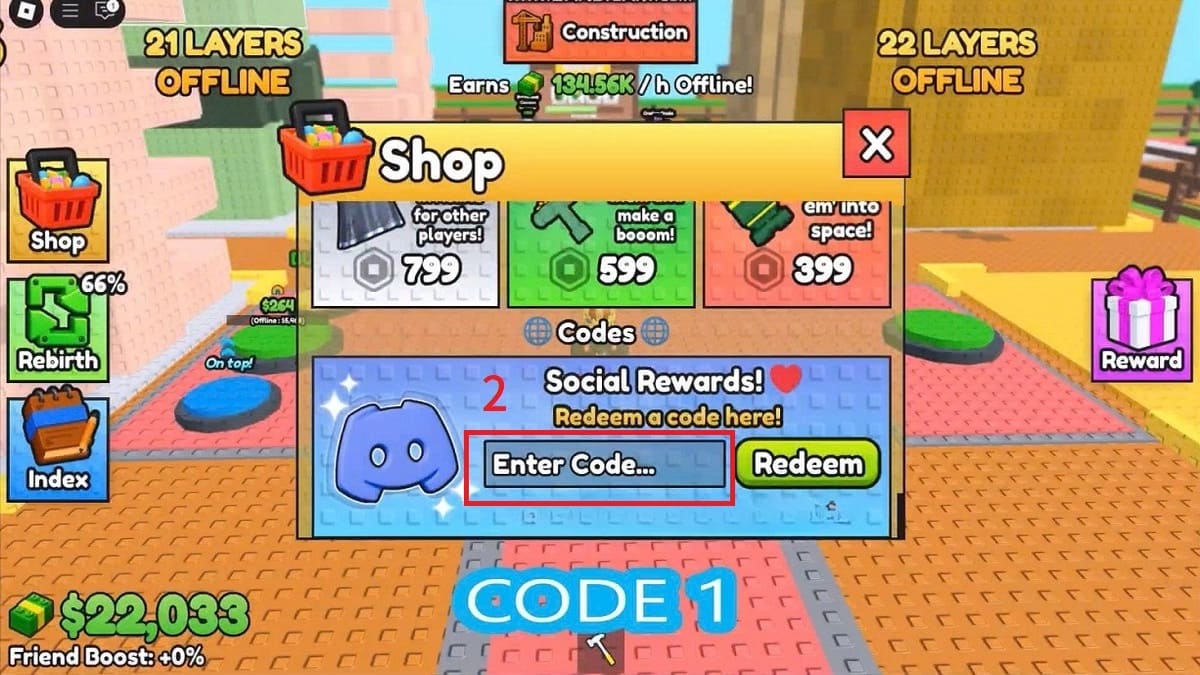 Hướng dẫn nhập code game Build a Tower bước 2