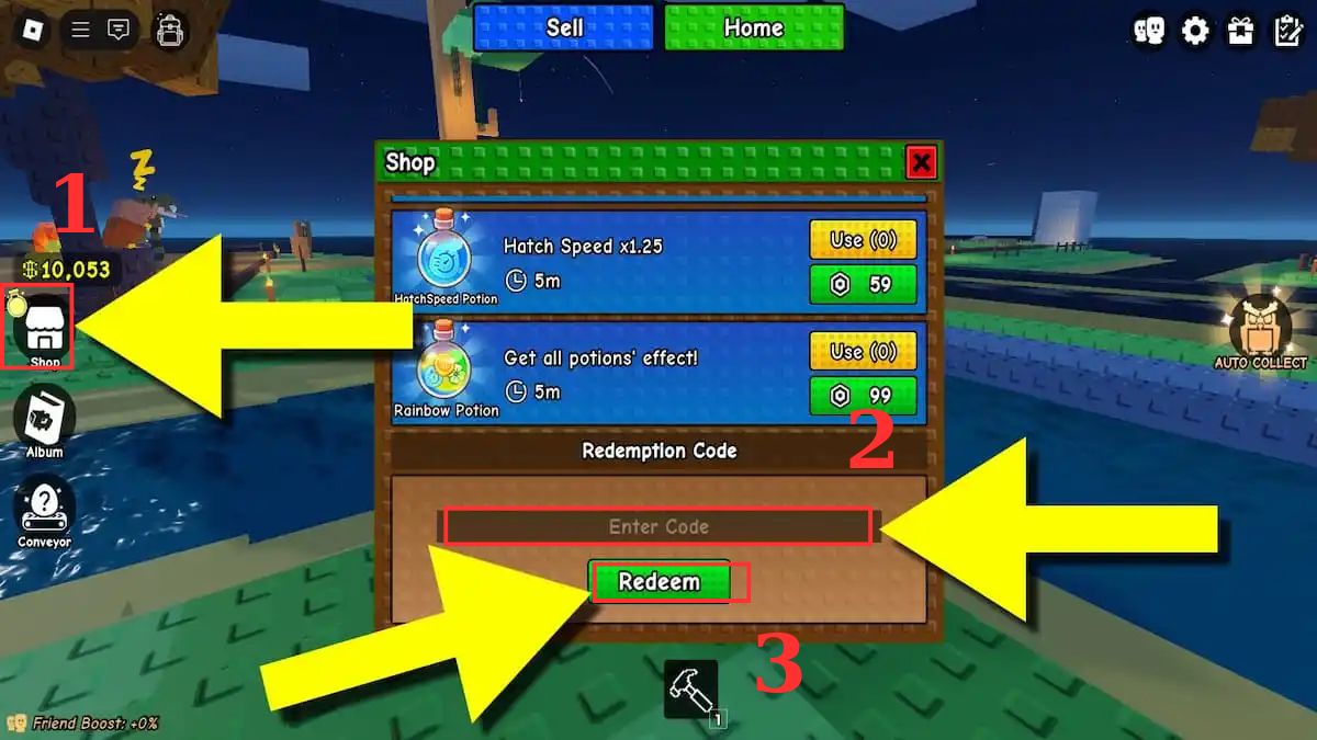 Hướng dẫn cách nhập code Build a Zoo