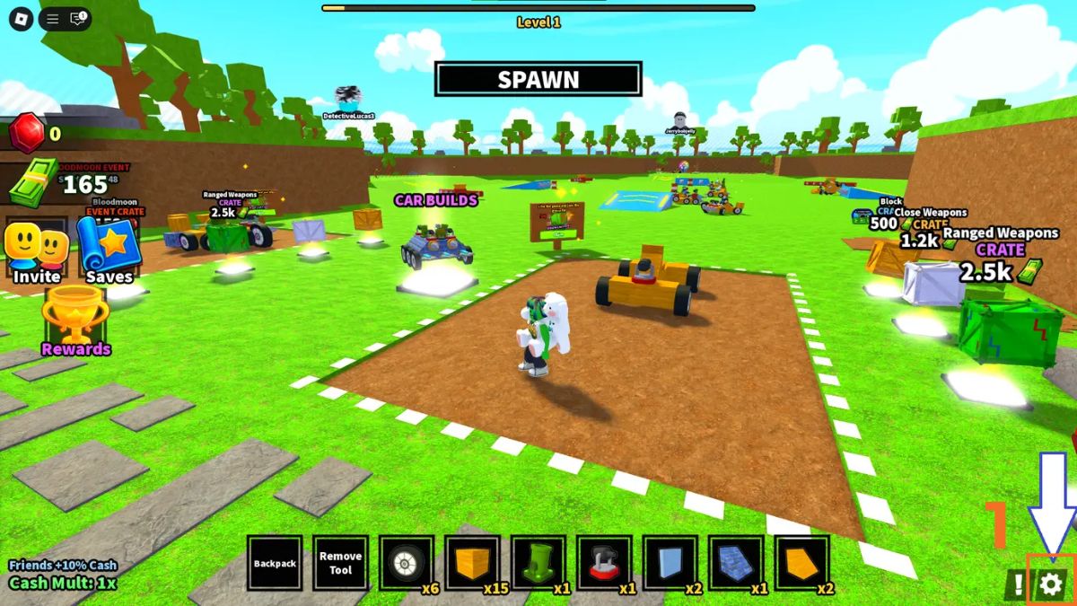 cách nhập code Car Battles bước 1