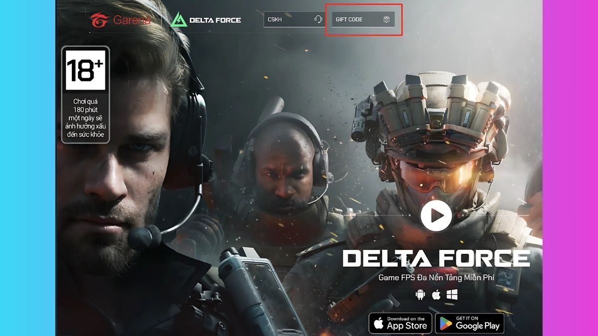 Cách nhập Code Delta Force - bước 1