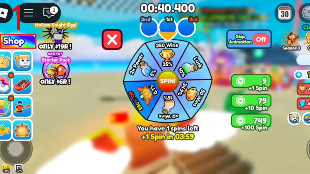 Hướng dẫn cách nhập code Kayak Racing bước 1