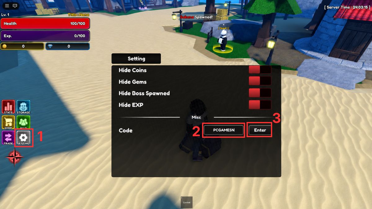 Hướng dẫn nhập code Lineage Piece trong Roblox