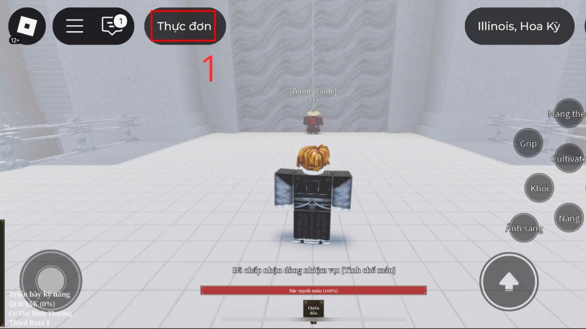 Cách nhập code Murim Cultivation bước 1