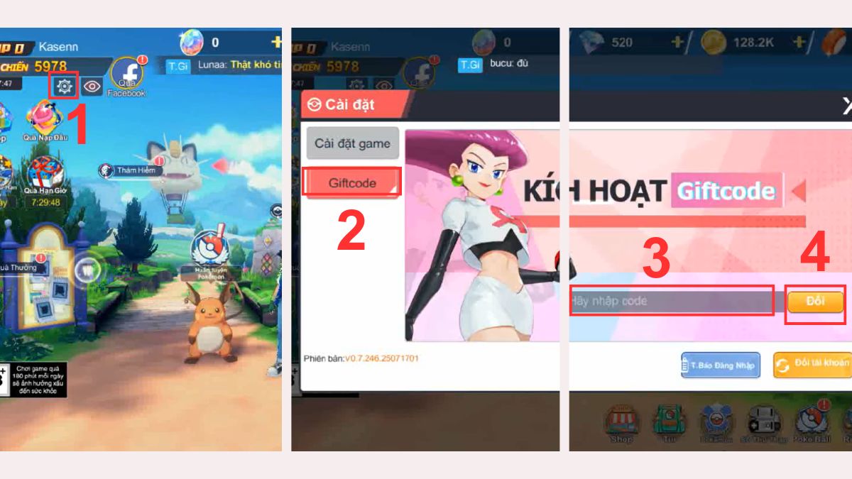 Cách nhập code Pocket Mega