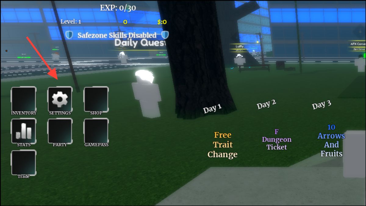 Hướng dẫn cách nhập code RE XL Roblox - Bước 2