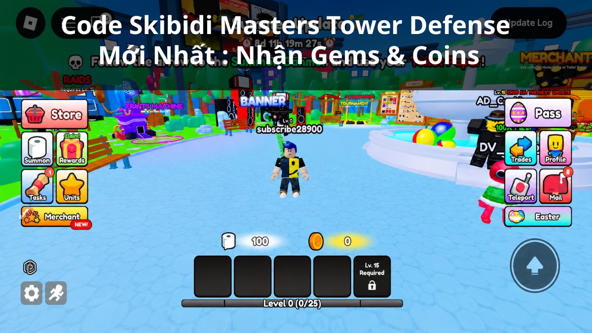 Code Skibidi Masters Tower Defense Mới Nhất 2026: Nhận Gems & Coins