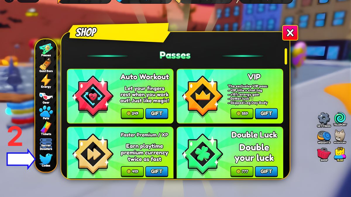 Cách nhập code Strongman Ultra bước 2