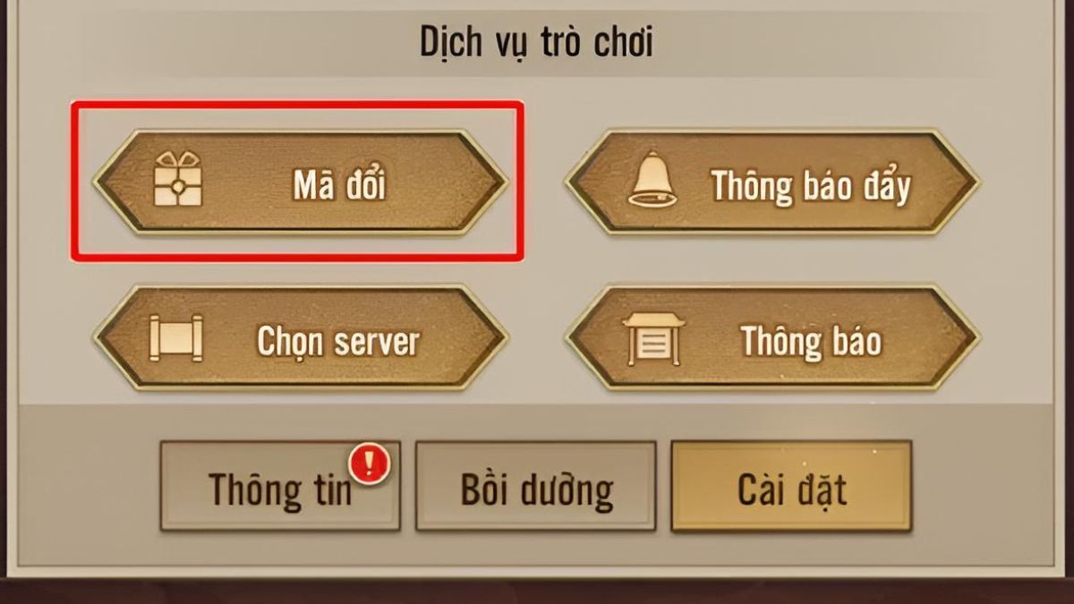 Cách nhập code Tân Chân Long bước 2