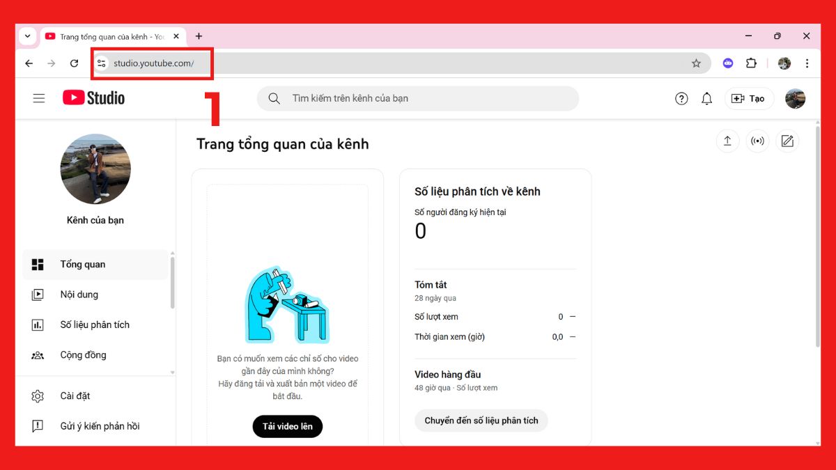 Hướng dẫn đổi tên kênh YouTube bước 1