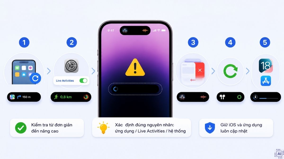 Hướng dẫn khắc phục các lỗi thường gặp trên Dynamic Island