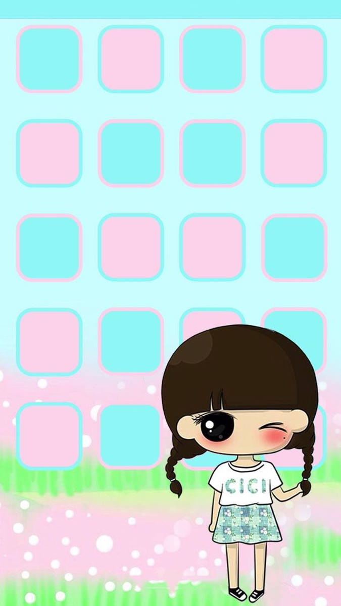 Hình nền grid pastel dễ thương - hình 13