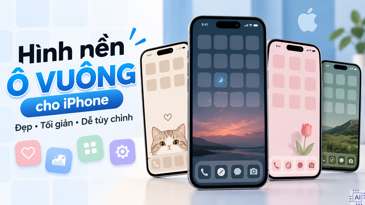 Tải 80 hình nền ô vuông cho iPhone đẹp, tối giản, dễ tùy chỉnh