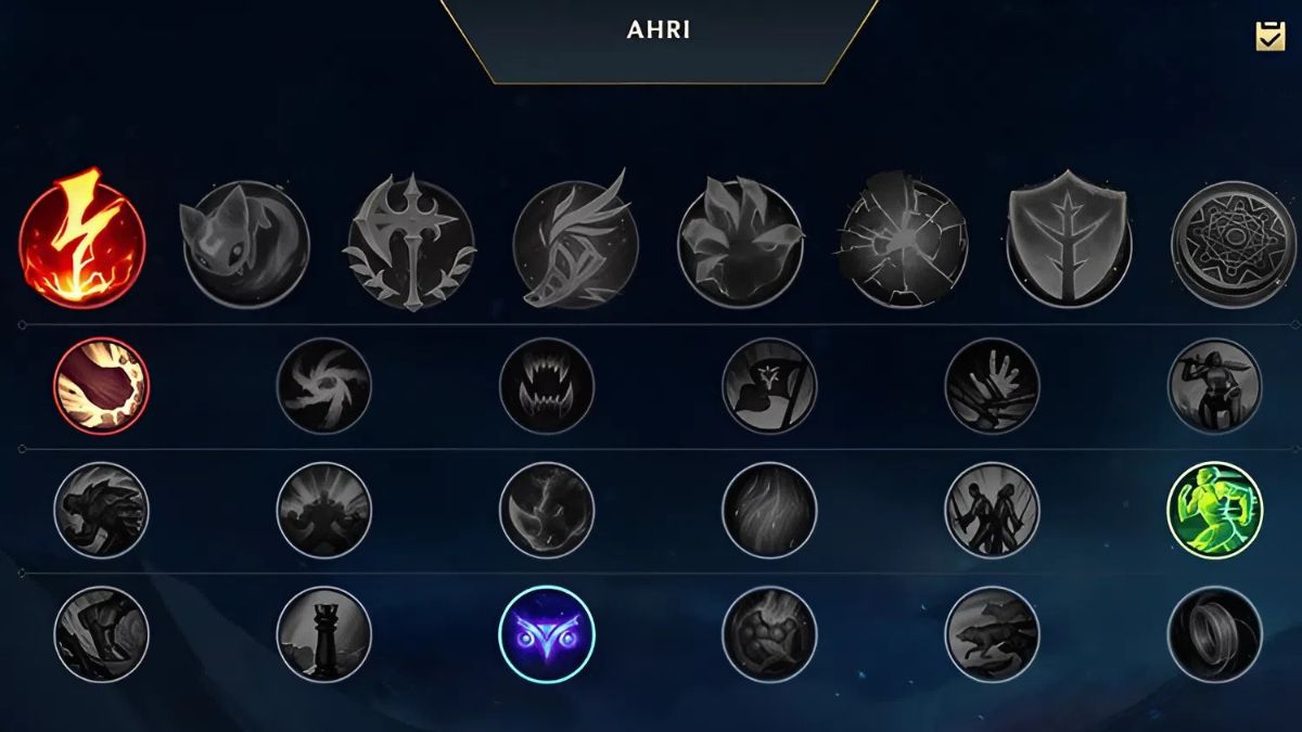Bảng ngọc và phép bổ trợ cho Ahri
