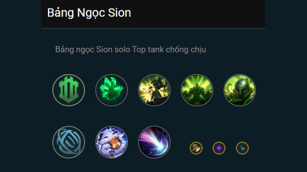 Bảng ngọc và phép bổ trợ cho vị tướng