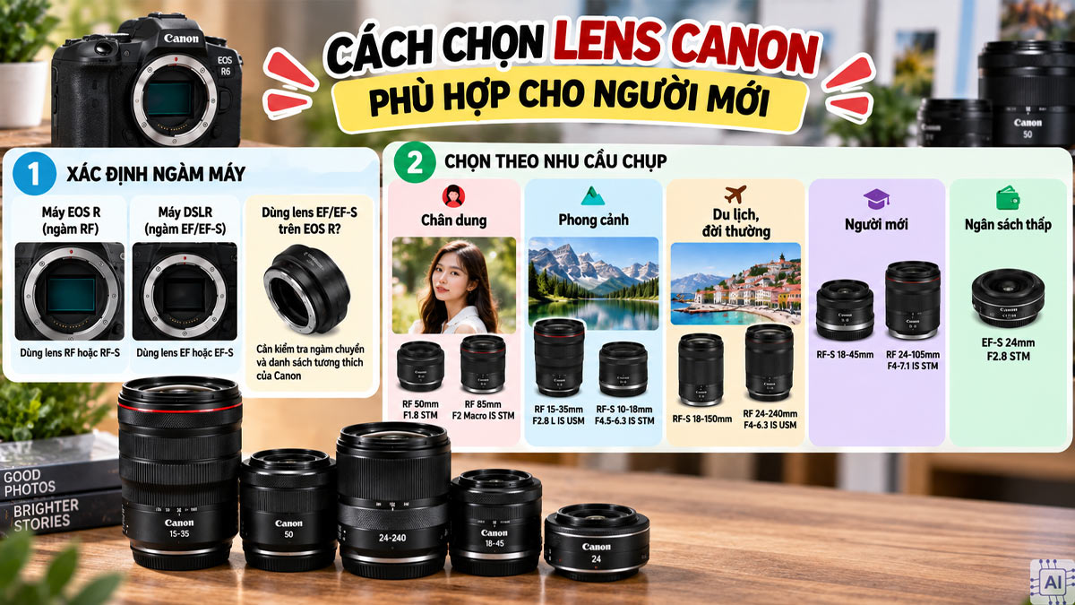 Tùy theo nhu cầu mà chọn lens phù hợp