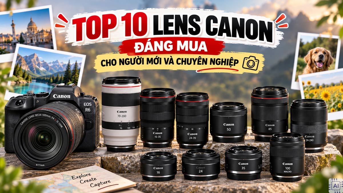 TOP 10 lens máy ảnh Canon đáng mua cho người mới và chuyên nghiệp