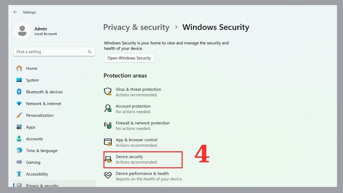 Cách bật/tắt Memory Integrity