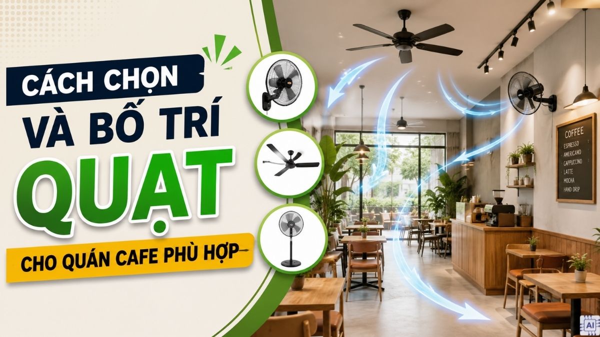 Cách chọn và bố trí quạt cho quán cafe phù hợp