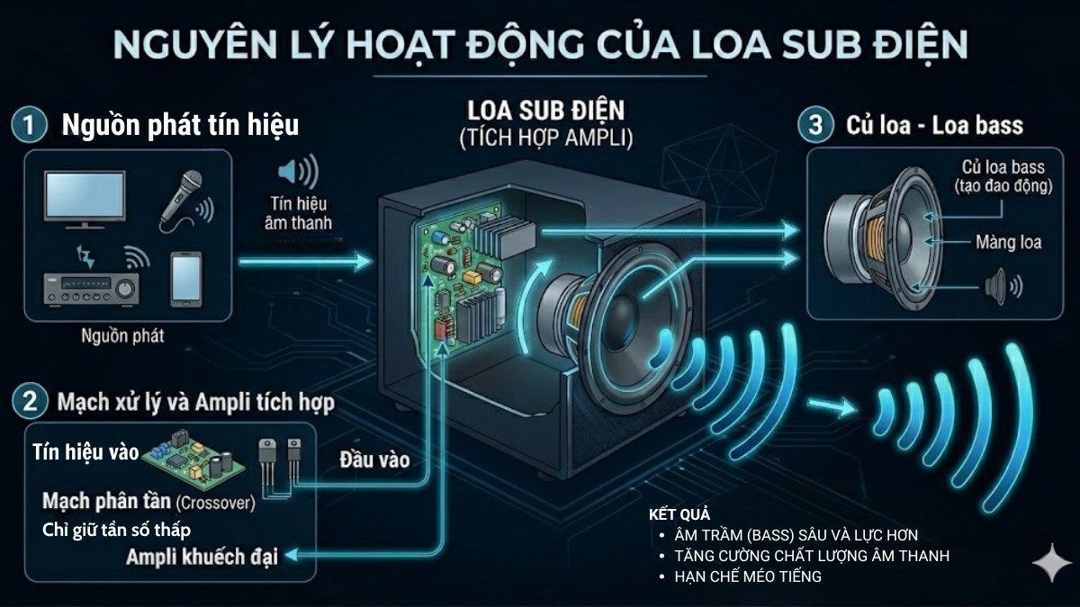 Nguyên lý hoạt động của loa sub điện