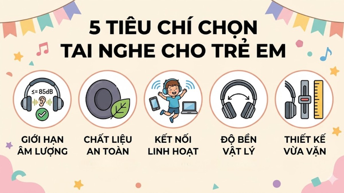 Tiêu chí để chọn tai nghe cho trẻ em