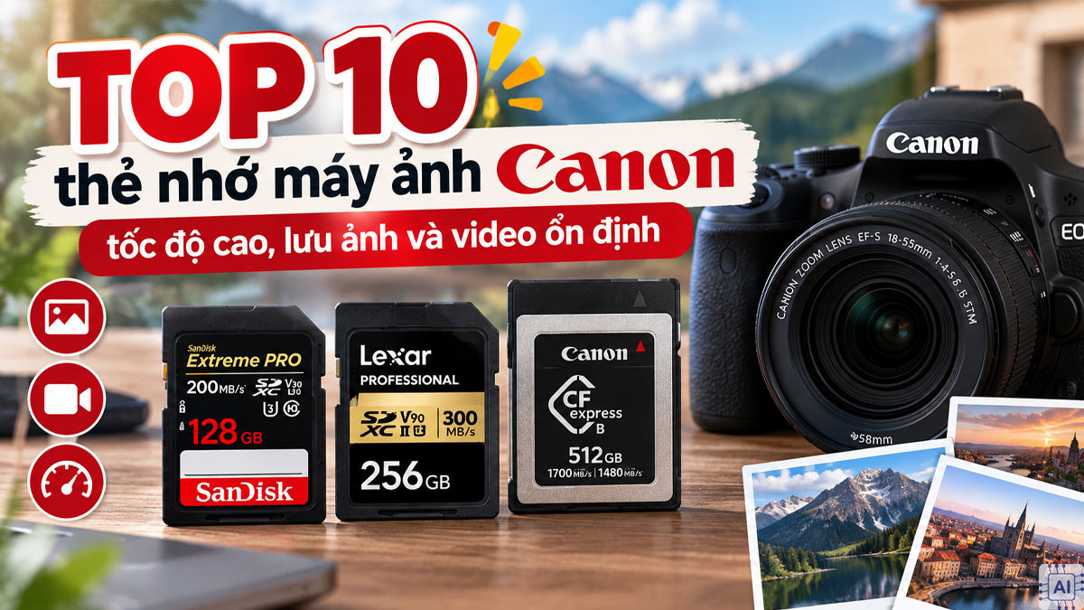 TOP 10 thẻ nhớ máy ảnh Canon tốc độ cao, lưu ảnh và video ổn định