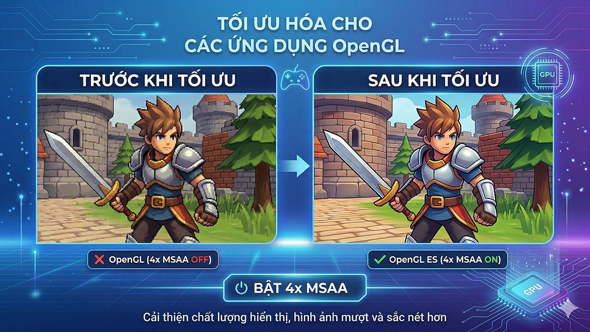 Tính năng nổi bật của 4x MSAA trên Android là gì