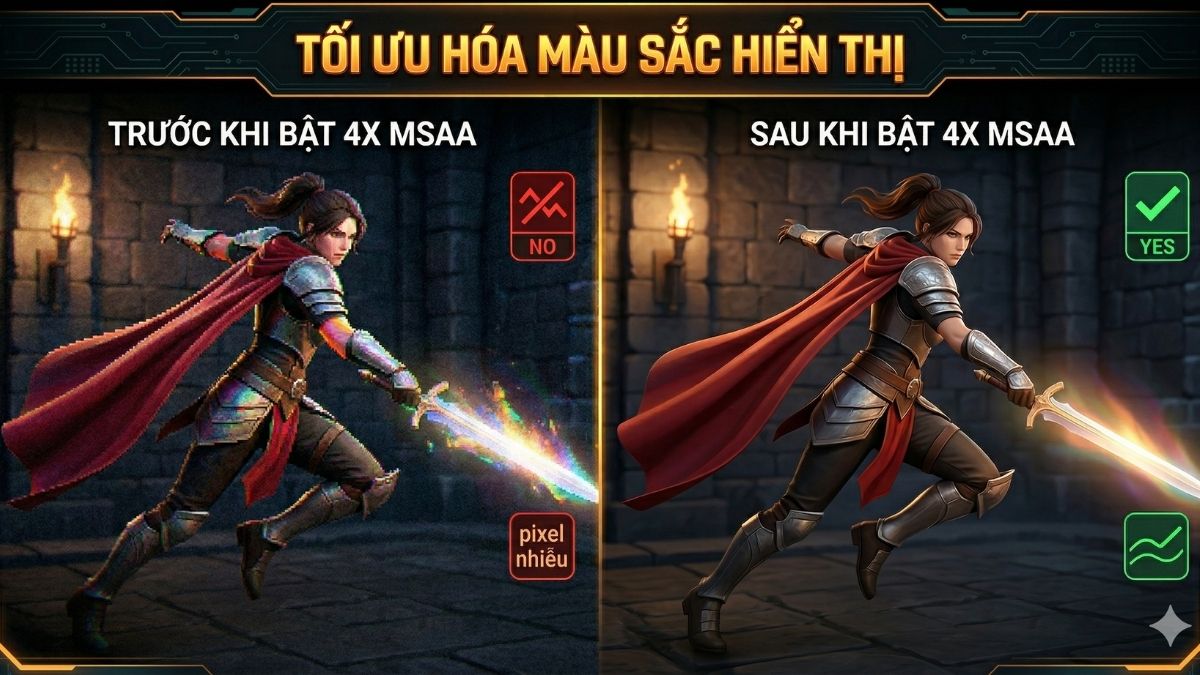 Tính năng nổi bật của 4x MSAA là gì trên Android khi tối ưu hóa màu sắc