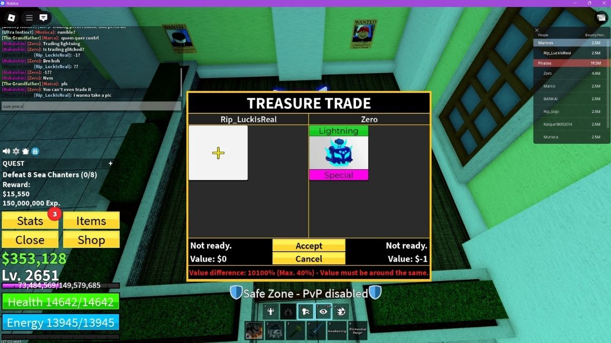 Cách lấy Blox Fruits Lightning Fruit