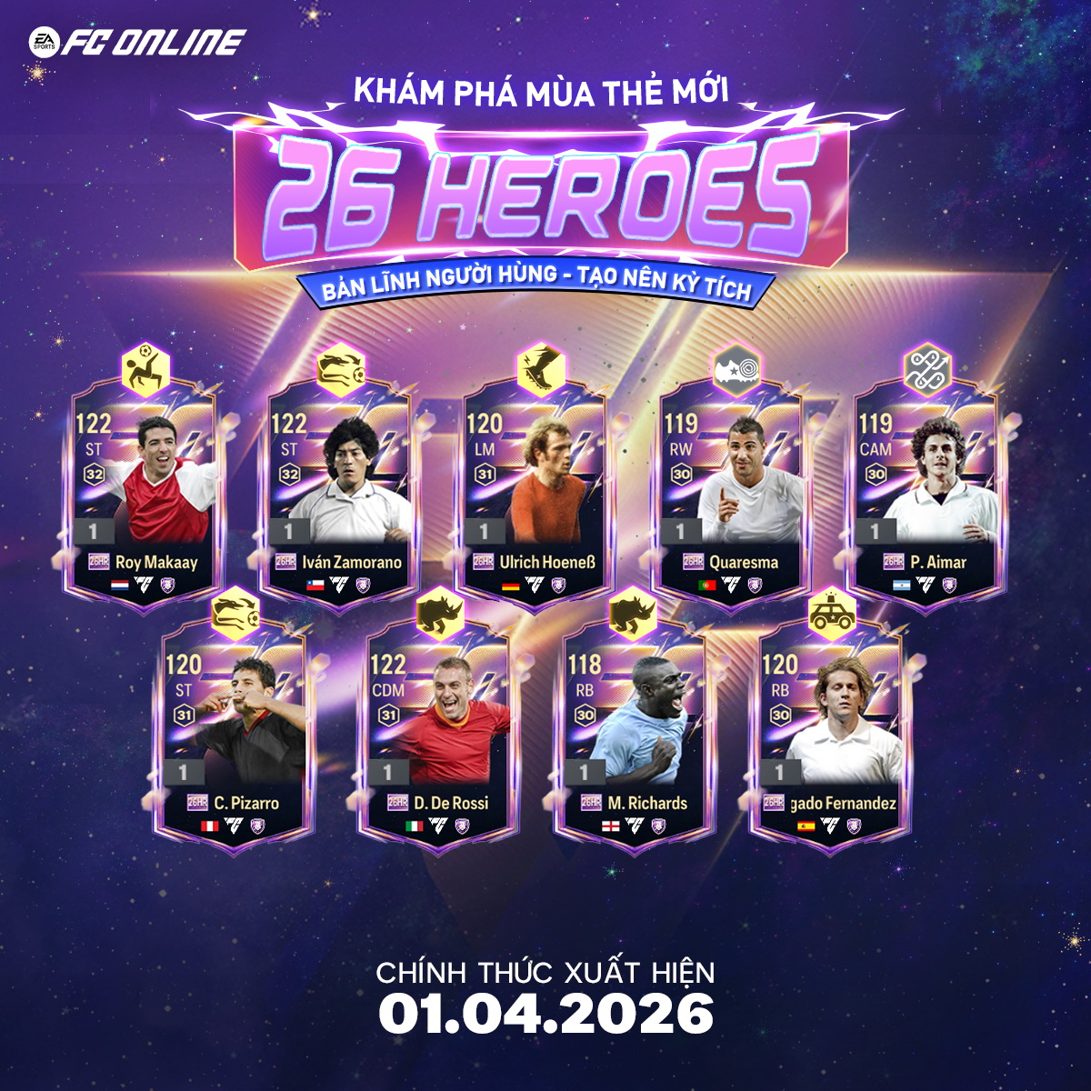 FC Online tung mùa thẻ mới 26 Heroes, với các siêu anh hùng trên sân cỏ