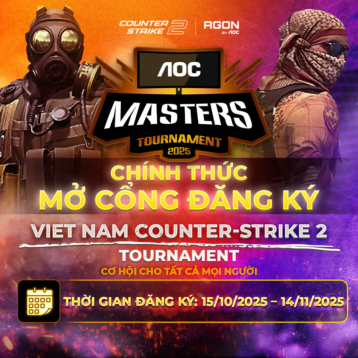 AOC Master 2025 đã trở lại cùng Counter-Strike 2 với tổng giải thưởng nửa tỉ đồng