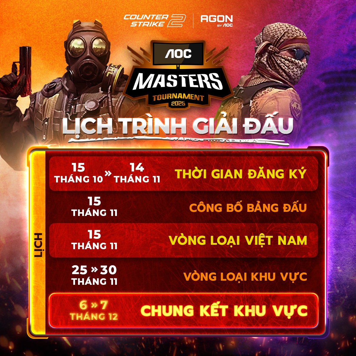 AOC Master 2025 đã trở lại cùng Counter-Strike 2 với tổng giải thưởng nửa tỉ đồng