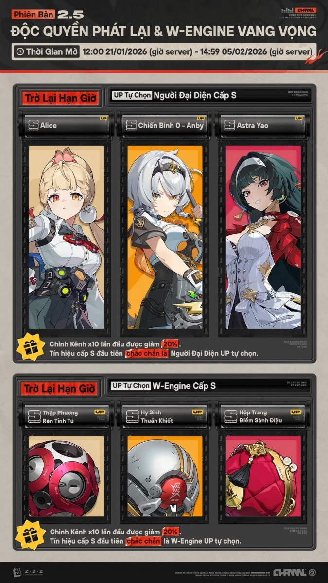 banner rerun đặc biệt của Zenless Zone Zero 2.5